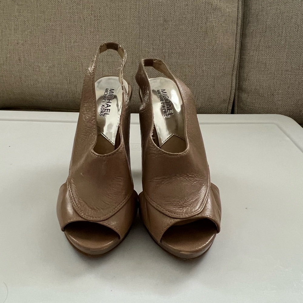 Michael Kors Women's Brown Peep Toe Heels